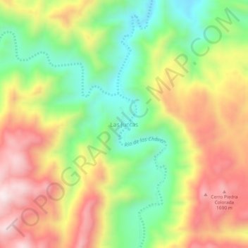 Las Juntas topographic map, elevation, terrain