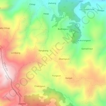 Simpani topographic map, elevation, terrain