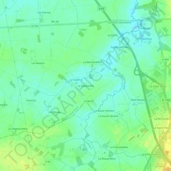La Gauvinière topographic map, elevation, terrain
