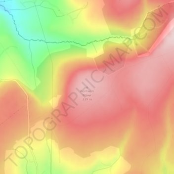 Pentwyn Mawr topographic map, elevation, terrain
