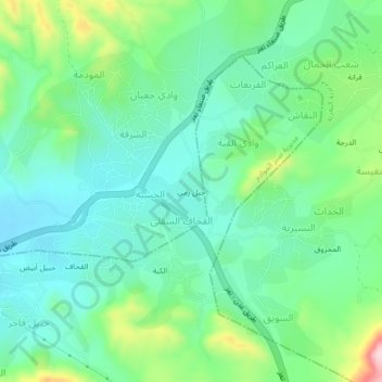 Jabal Rami topographic map, elevation, terrain