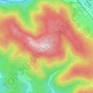 Schwarzer Kopf topographic map, elevation, terrain