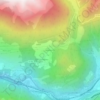 Saint-Antoine topographic map, elevation, terrain