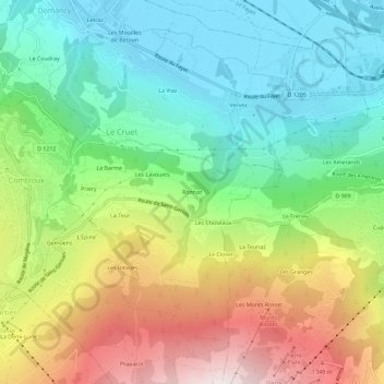 Ronnaz topographic map, elevation, terrain