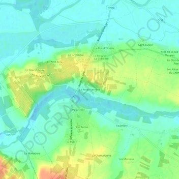 La Petite Vernelle topographic map, elevation, terrain