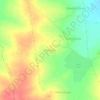 Maryapur topographic map, elevation, terrain