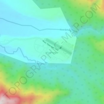 Vijaynagar topographic map, elevation, terrain