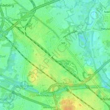 Vogelhoek topographic map, elevation, terrain
