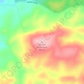 London Mountain topographic map, elevation, terrain
