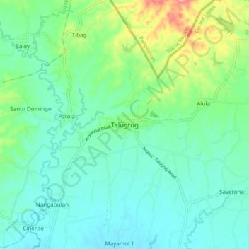 Talugtug topographic map, elevation, terrain