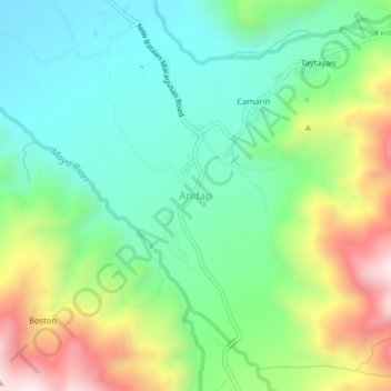 Andap topographic map, elevation, terrain