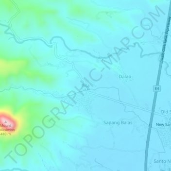Pita topographic map, elevation, terrain