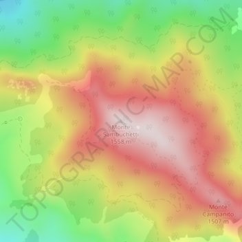 Monte Sambuchetti topographic map, elevation, terrain