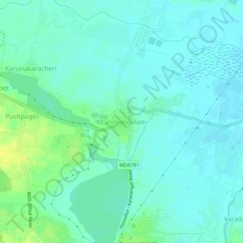 Manimangalam topographic map, elevation, terrain