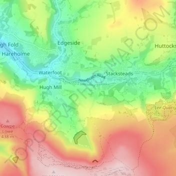 Rake Head topographic map, elevation, terrain