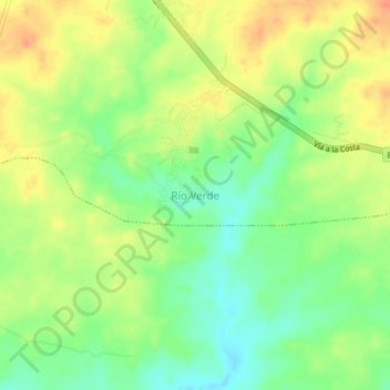 Río Verde topographic map, elevation, terrain