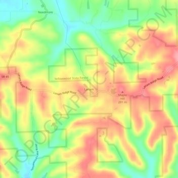 Lanam topographic map, elevation, terrain