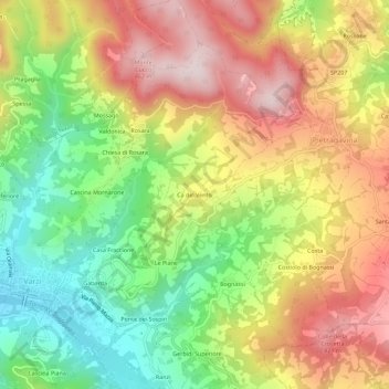 Cà del Vento topographic map, elevation, terrain