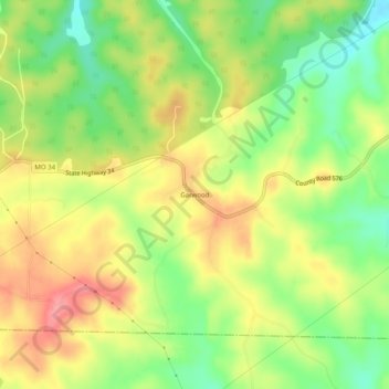 Garwood topographic map, elevation, terrain