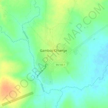 Gambos Chiange topographic map, elevation, terrain
