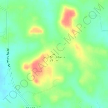 Iron Mountains topographic map, elevation, terrain