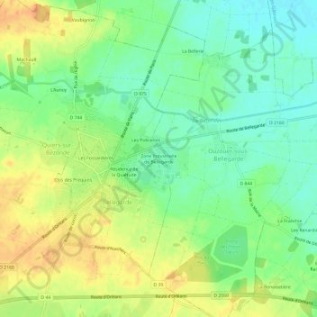 Zone Industrielle topographic map, elevation, terrain