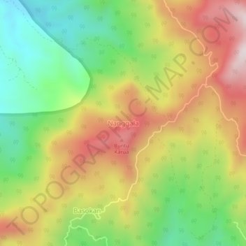 Nanggala topographic map, elevation, terrain