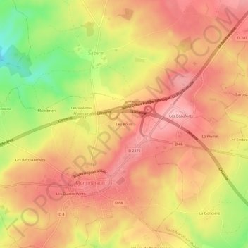 Les Bouis topographic map, elevation, terrain