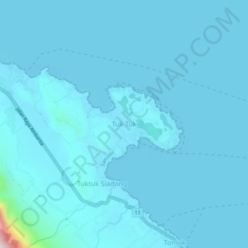 Tuk Tuk topographic map, elevation, terrain