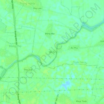 Yen Tu topographic map, elevation, terrain