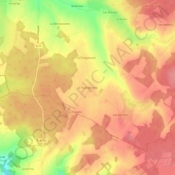Le Train d'Aronce topographic map, elevation, terrain