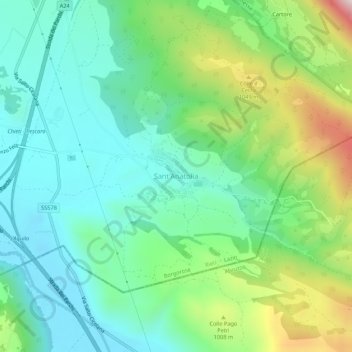 Sant'Anatolia topographic map, elevation, terrain