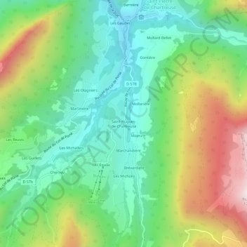 Saint-Hugues-de-Chartreuse topographic map, elevation, terrain