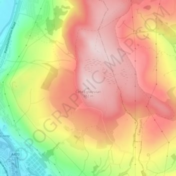 Cefn Eglwysilan topographic map, elevation, terrain