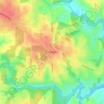 Kelleytown topographic map, elevation, terrain