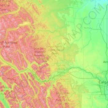Bighorn topographic map, elevation, terrain