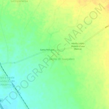 López Mateos topographic map, elevation, terrain