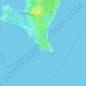 Point Judith topographic map, elevation, terrain