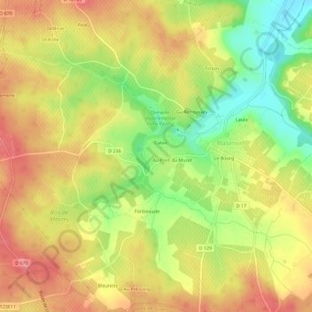 Darau topographic map, elevation, terrain