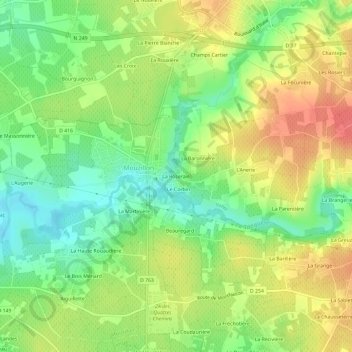 La Roseraie topographic map, elevation, terrain