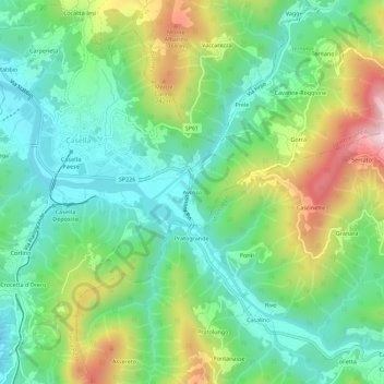 Avosso topographic map, elevation, terrain