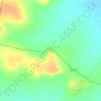 Antapur topographic map, elevation, terrain