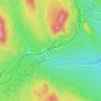 Älvho topographic map, elevation, terrain