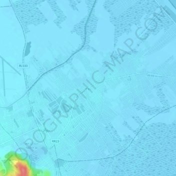 Raoued topographic map, elevation, terrain