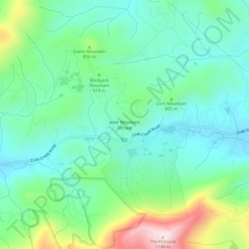 Jeter Mountain Terrace topographic map, elevation, terrain