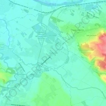 En Toulze topographic map, elevation, terrain