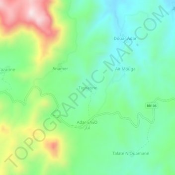 Tignatine topographic map, elevation, terrain