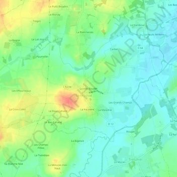 La Ville Boudet topographic map, elevation, terrain