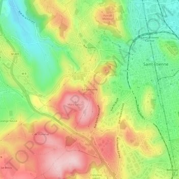 La Purinière topographic map, elevation, terrain