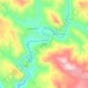 Soutilha topographic map, elevation, terrain